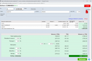 Aplicatie web pentru calcul comenzi productie mobila