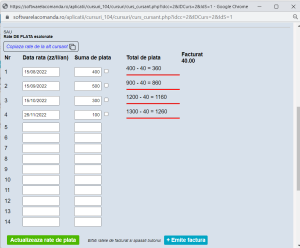 Aplicatie web evidenta firma de cursuri: evidenta grupe cursanti, contracte, facturi
