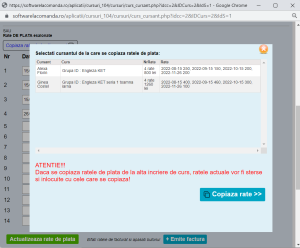 Aplicatie web evidenta firma de cursuri: evidenta grupe cursanti, contracte, facturi