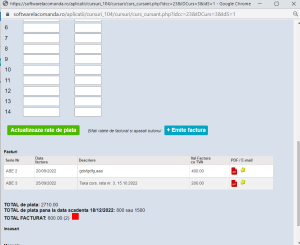 Aplicatie web evidenta firma de cursuri: evidenta grupe cursanti, contracte, facturi